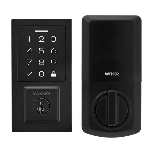 Weiser Smartcode Electronic Touch Deadbolt with Smartkey - Matte Black